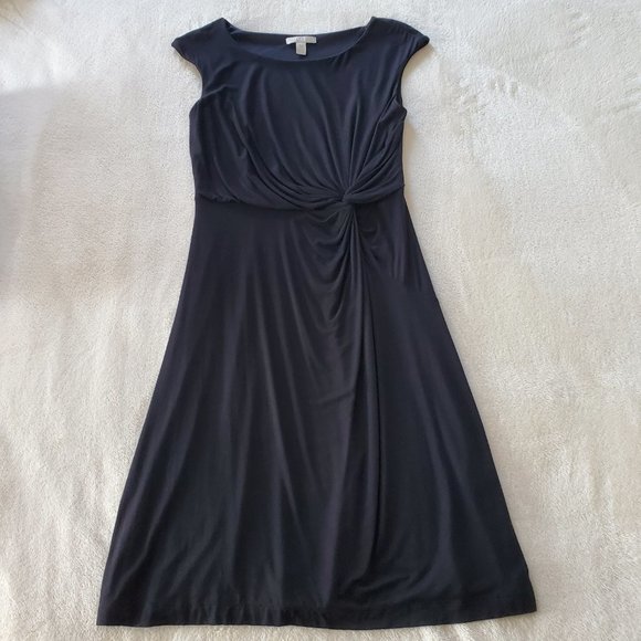 Dana Buchman Twist Waist Jersey Dress Black XS - Picture 3 of 7